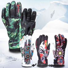 Colorful Embroidery Outdoor Waterproof Thinsulate Warm Ski Gloves